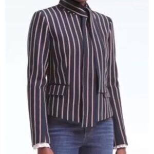 Banana Republic Navy Blue Striped Neck Tie Blazer Size 2 NWT